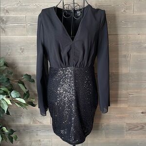 Elegant Black Sequin Dress